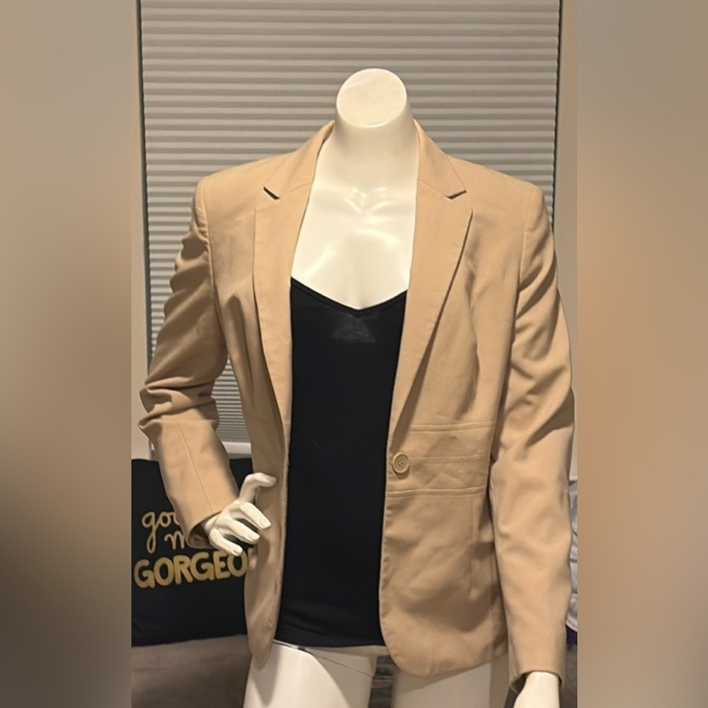 Tan small Jones New York Collection  Platinum stretch Blazer